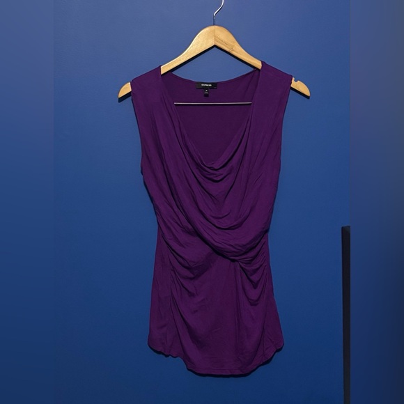 Express Tops - {Express} Rich Purple Drape Blouse women's size M